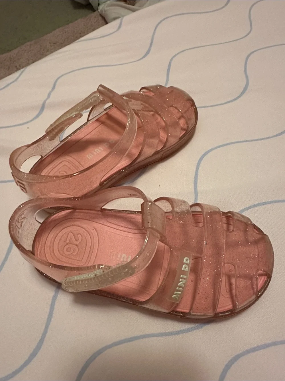 Mini DD- Glitter Jelly Sandals for Kids - Pink- Size Euro 26/US 10